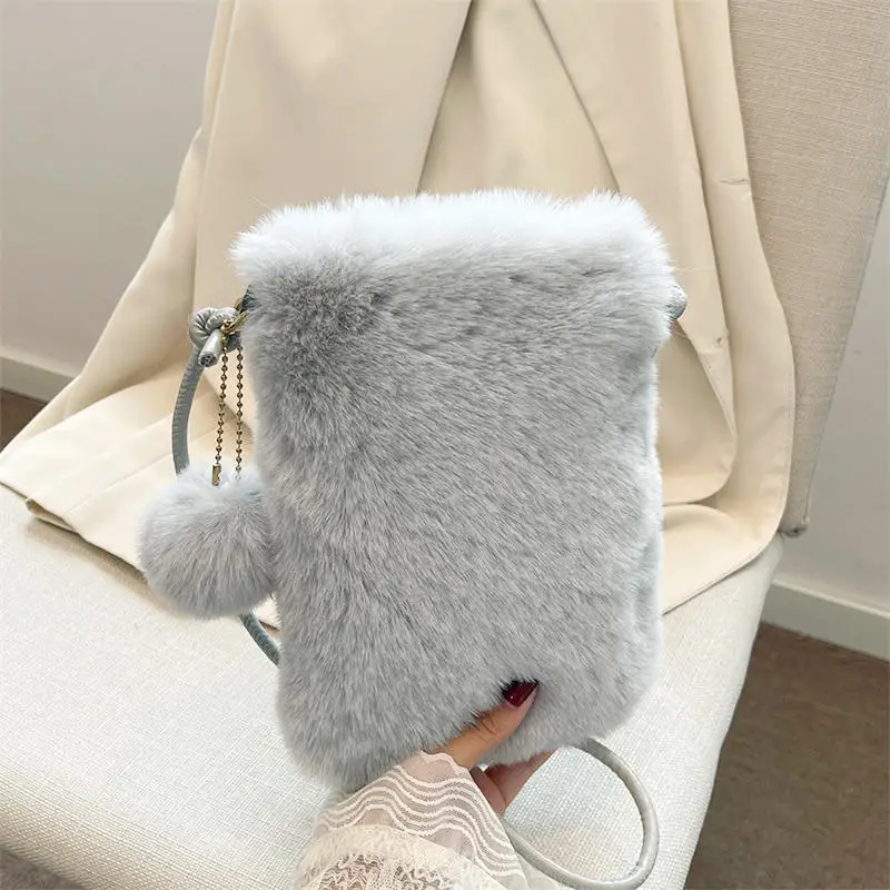 

Women Handbags Fashion Plush Shoulder Bags Large Capacity Crossbody Bags For Ladies Phone Purse Small Flap For Autumn And Winter