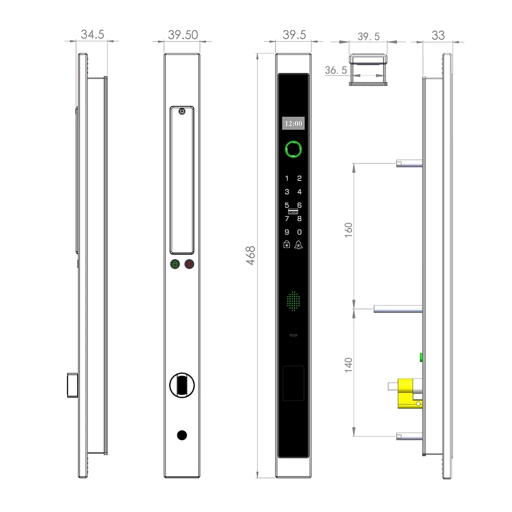 006Sblocco automatico impermeabile Smart Lock WiFi Wireless Impronta digitale Password App per scheda RFID Serratura digitale