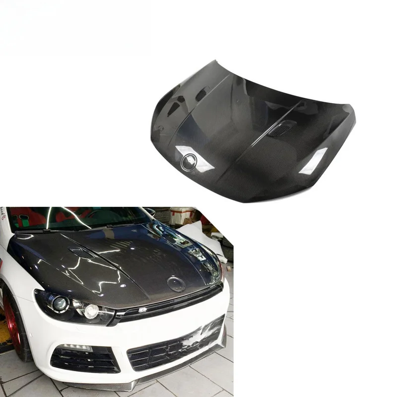 High Quality R Look Carbon Fiber Engine Bonnet Tuning Parts Fit For Scirocco