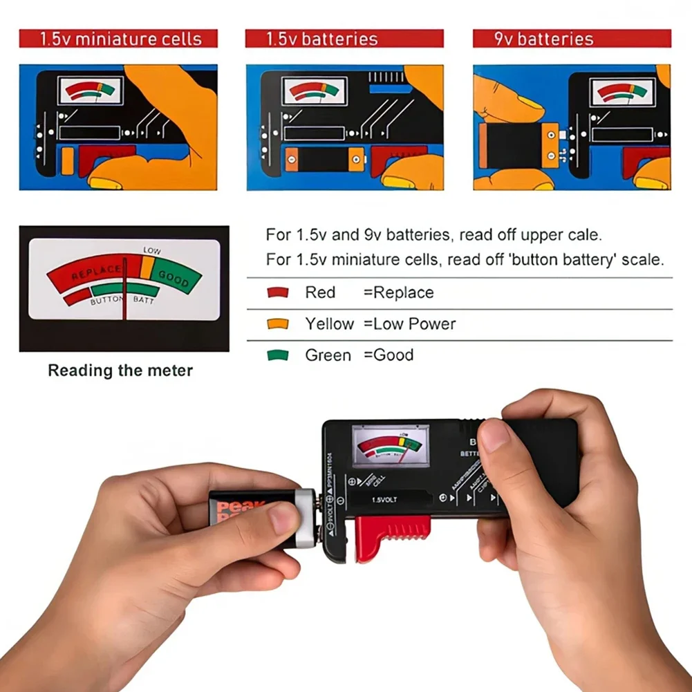 BT-168 /BT-168D مؤشر اختبار البطارية/العرض الرقمي مدقق البطارية فولت قياس عالمي لخلية زر C D AA AAA 9 فولت 1.5 فولت #3