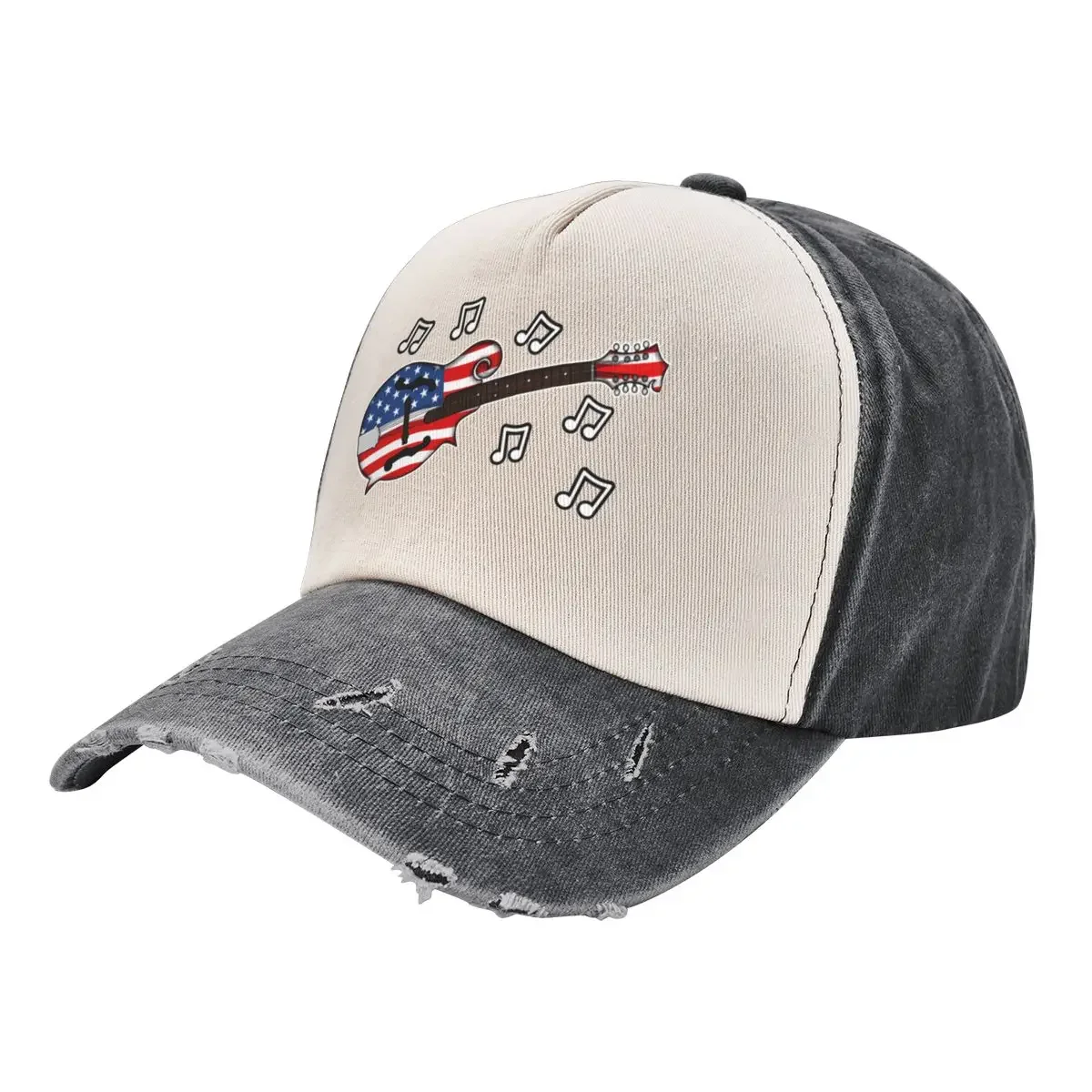 4th July Mandolin America Rocks USA Flag Mandolinist Baseball Cap Beach Bag Rave Women Men's