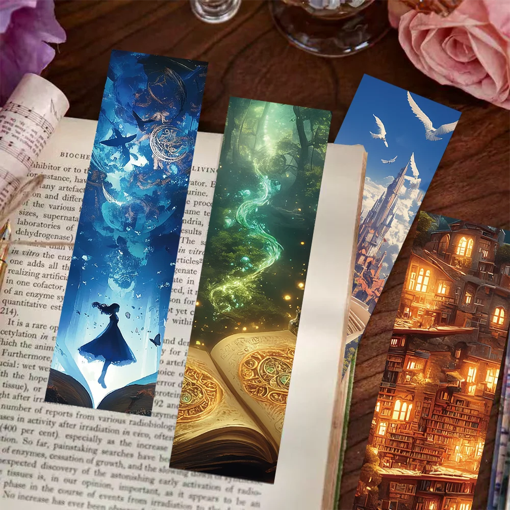 30pcs fantasy reading bookmarks student books book page marking paper card creative gift DIY book marking message card
