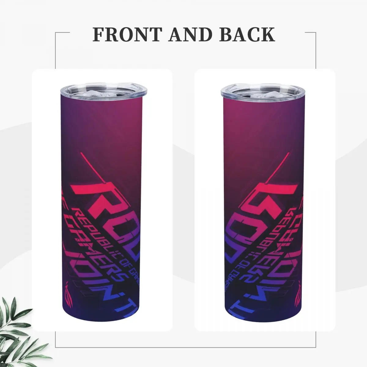 Join The Republic Of Gamers Rog Asu Stainless Steel Tumbler Vacuum Insulated Mugs Thermal Cold Cup Straw With Lid 20oz