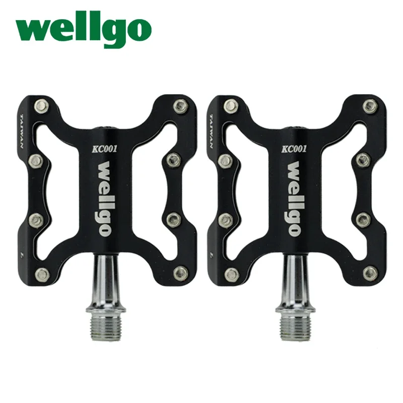 Wellgo Original KC001 Aluminum Body Cr-Mo Spindle Sealed Bearing Bicycle Pedal for BMX MTB Road City Bike Cycling Parts