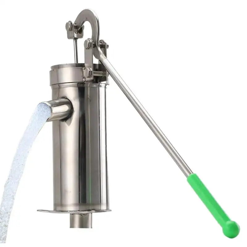 Lift 10M Stainless Steel Home Manual Water Pump Durable Domestic Oil Pump Well Hand Shake Suction Pump for Outdoor Pond Garden