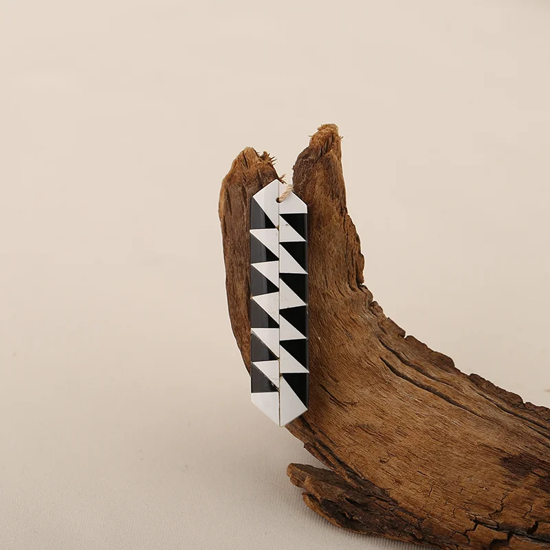 

Бусины-подвески B&F из гаулита с обсидианом, натуральные камни ручной работы, полированные камни для изготовления ювелирных изделий, 45×11×4 мм