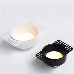 트림 없는 원형 COB LED 다운라이트, 실내 가정용 천장 스포트라이트 램프, 5W, 7W, 9W, 12W