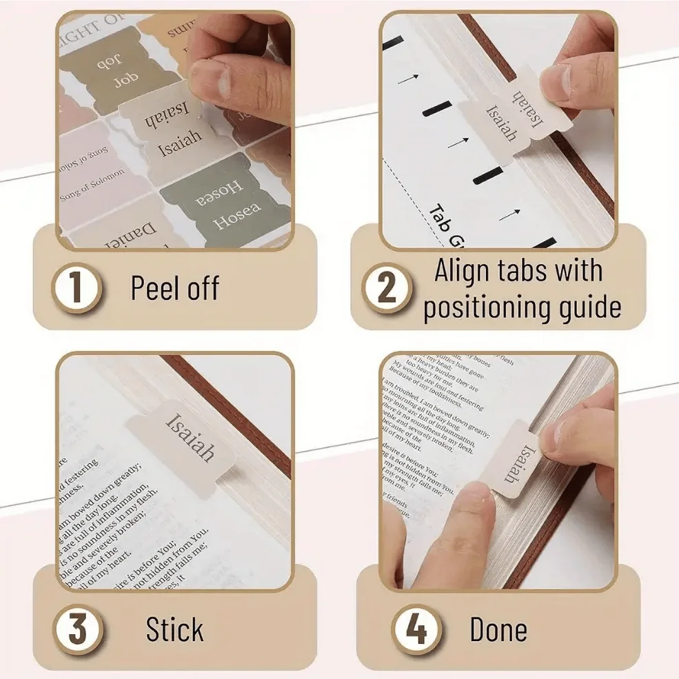 5pcs/75Tabs Boho Theme Laminated Bible Tabs – Colorful Index Tabs for Bible Study, Scripture Organization, and Easy Navigation