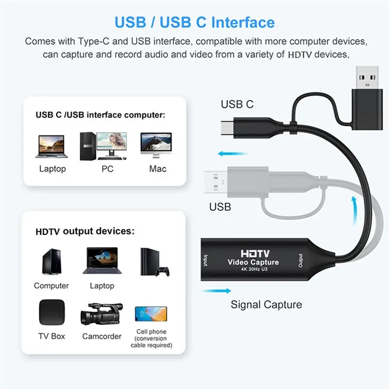4K -Compatible Video Capture Card For PS4 For