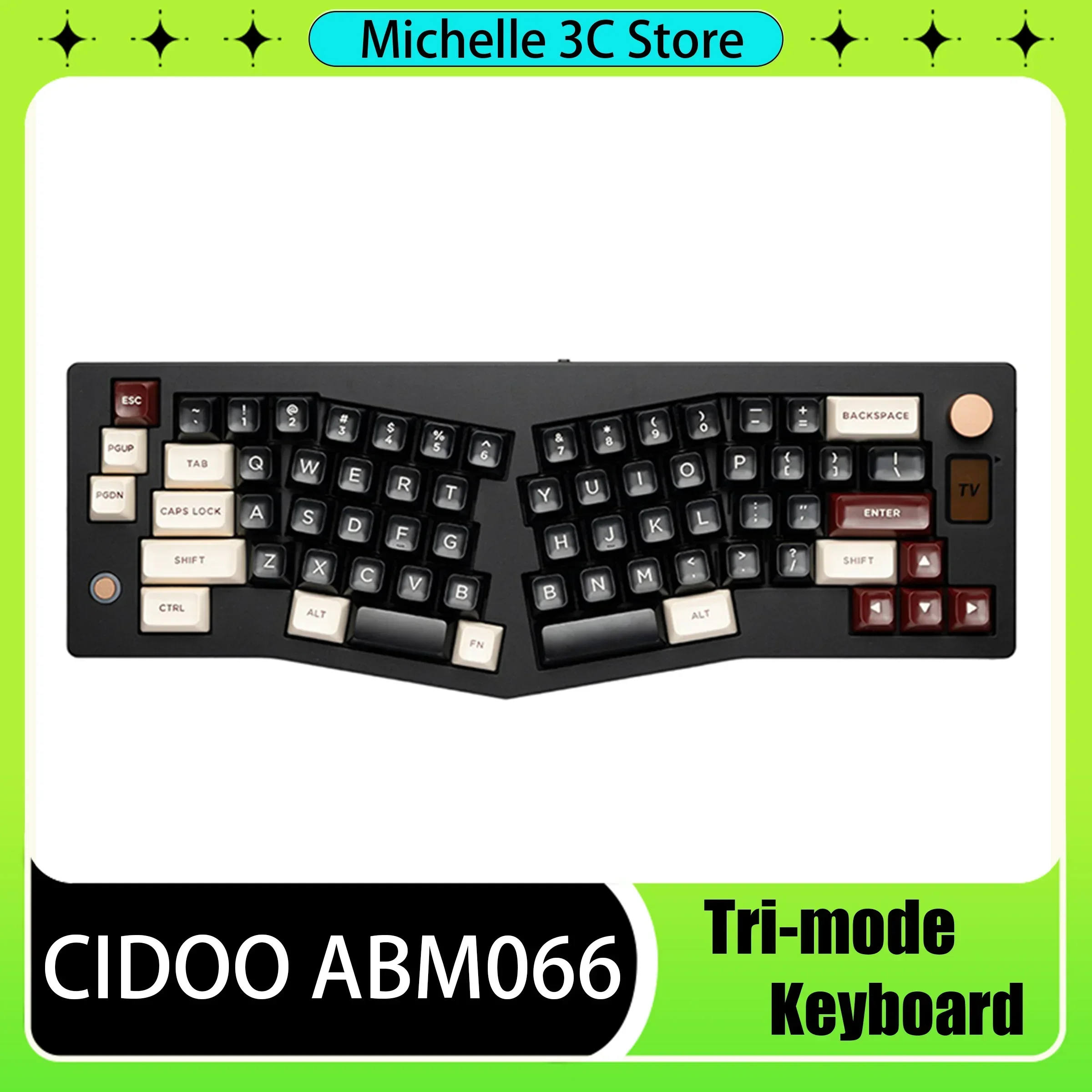 CIDOO ABM066 Mechanical Keyboard Alice Layout Wireless Tri-mode Customized RGB Gasket Structure TFT Screen Hot-Swap Multimedia