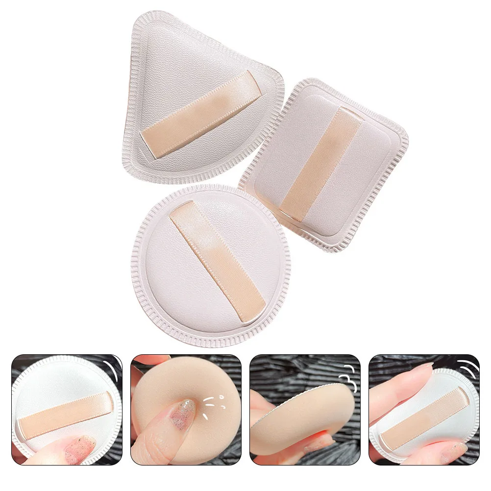 

3pcs Sponge Puff Dual Use For Wet Dry Loose Powder Application Smooth Touch Facial Makeup Tool For Oily Skin