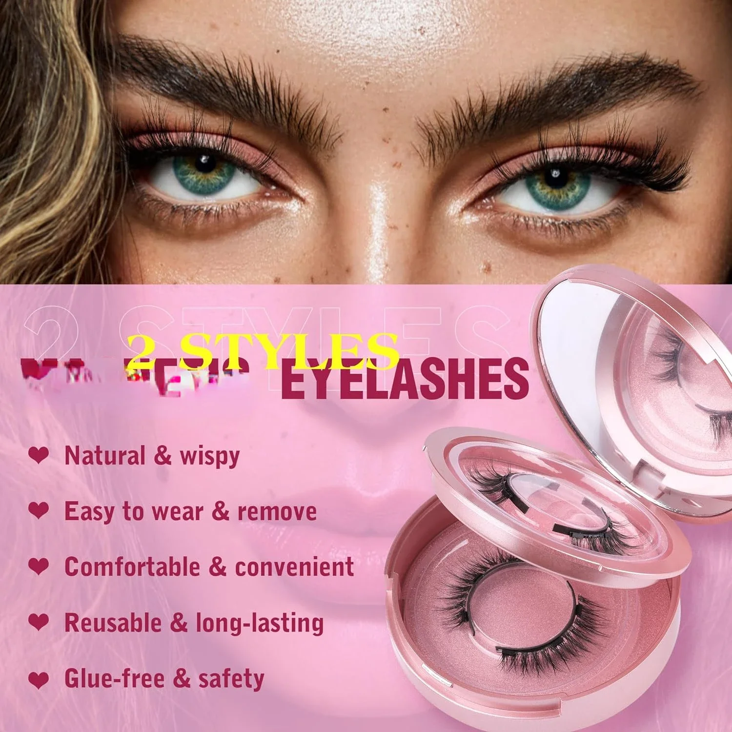 2 paia ciglia magnetiche soffici ciglia finte ciglia di visone riutilizzabili ciglia finte fatte a mano con pinzette set trucco finte cils