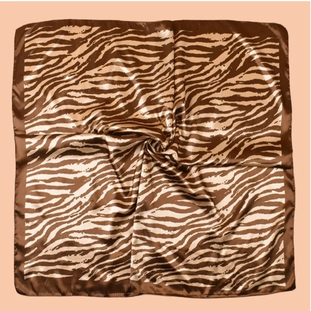 الفاخرة متعددة الاستخدام الساتان وشاح مربع 90*90 سنتيمتر تنفس الحجاب شريط طباعة الأوشحة الحريرية المرأة الإكسسوارات