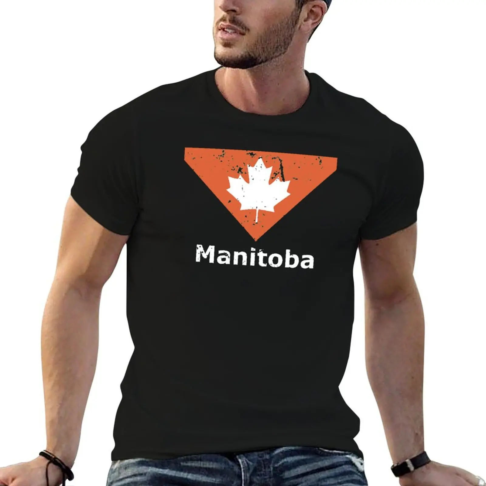 Manitoba - Faded T-Shirt Plus Size Solid Color T-Shirt