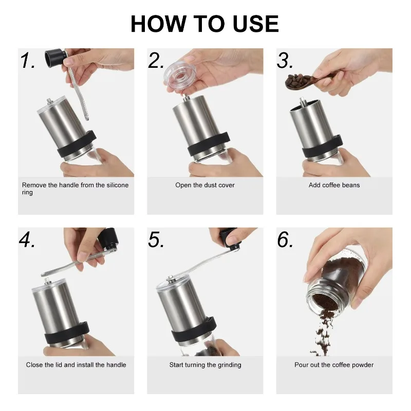 High-End Modern Portable Adjustable Hand Coffee Grinder Stainless Steel Manual Hand Mill by Manufacturer