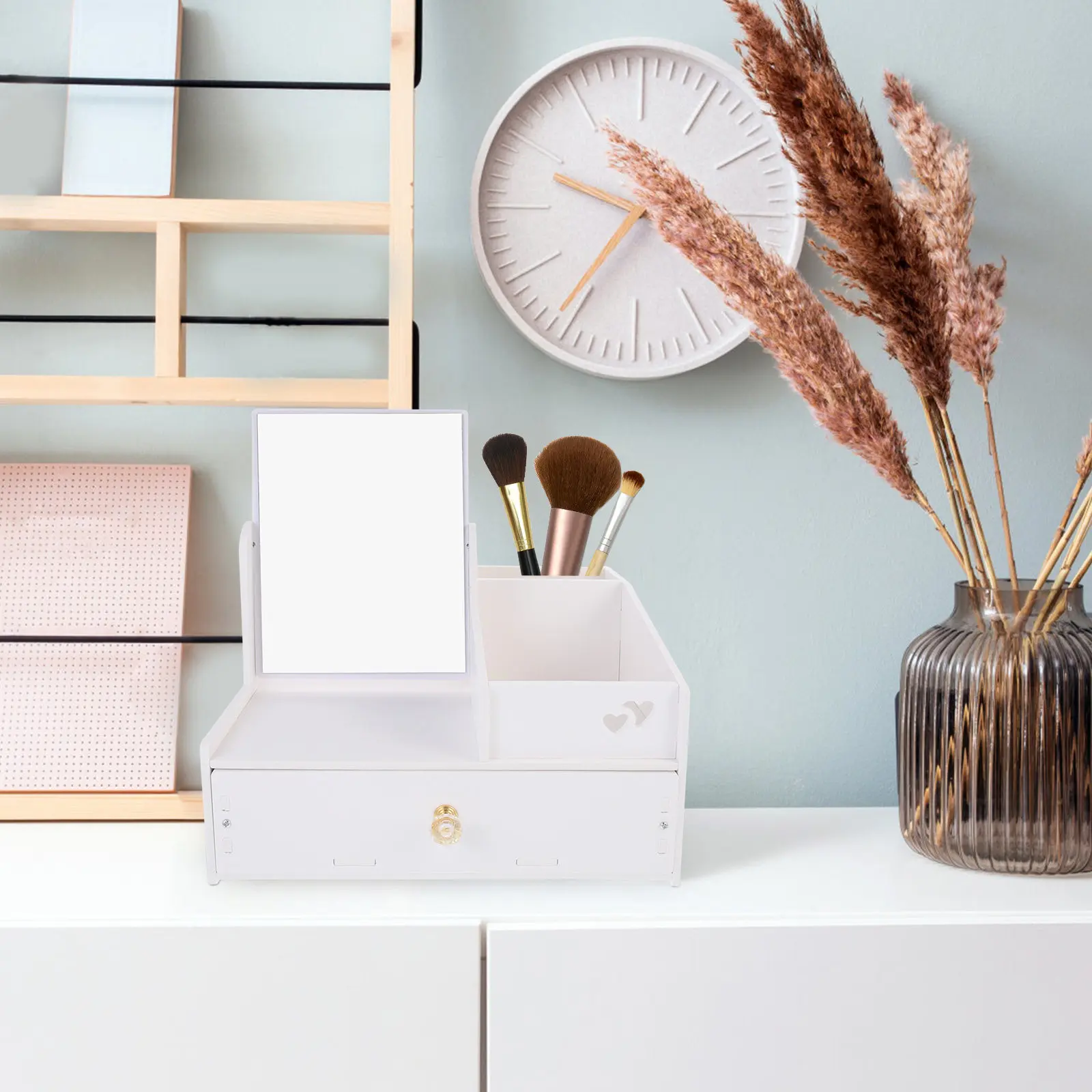 Premium PVC Drawer Storage Box Organizer For Dressing Table Storage Teen Mirror Cosmetics Jewelry Sundries