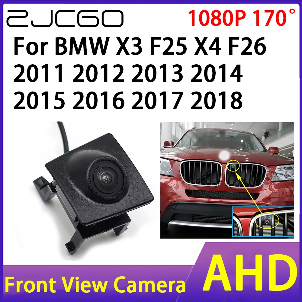 

Камера Переднего Вида ZJCGO, AHD 1080P, водонепроницаемая, ночного видения, CCD, для BMW X3, F25, X4, F26, 2011, 2012, 2013, 2014, 2016, 2015, 2017, 2018