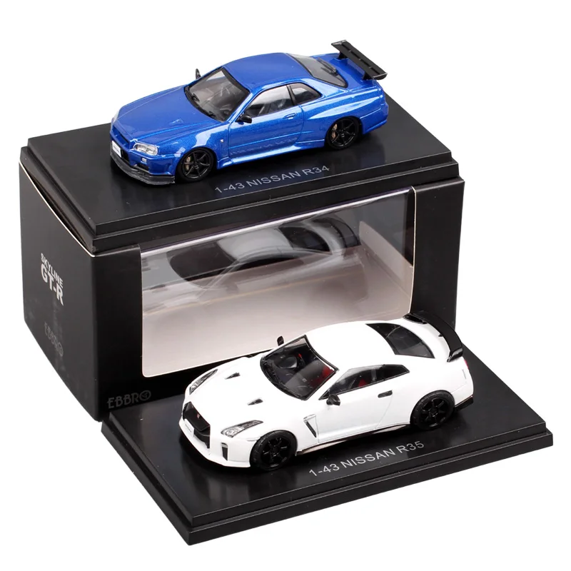 

Childrens Ebbro 1/43 Scale Nissan GTR R34 Skyline R35 GT-R Racing Car Model Diecasts & Toy Vehicles Acrylic Box Miniatures Gifts
