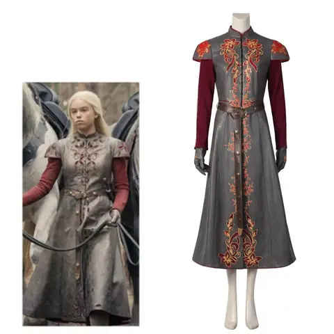 Rhaenyra 코스프레 코스튬, TV 시리즈, 긴 원피스, 할로윈 파티 무대 의상