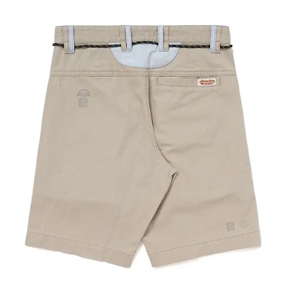 Short cargo à coutures pour hommes, pantalon droit baggy rétro, poche pour documents, mode décontractée, rétro de rue, été, 2024