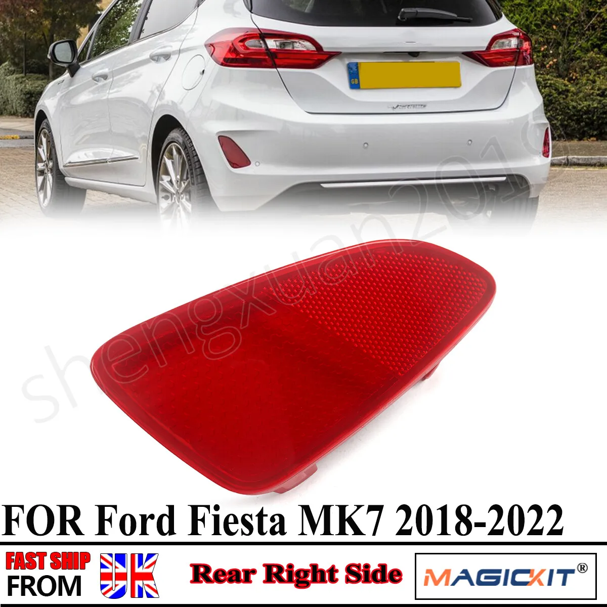 

Задний правый противотуманный фонарь для Ford Fiesta MK7, правый задний бампер, отражатель, задний противотуманный фонарь, линза 2017 2018 2019 2020 2021 2022