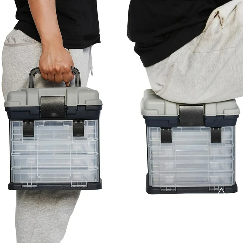 "Boîte de rangement de pièces en plastique transparent à 4 couches-étui organisateur d'outils à 72 grilles pour vis, écrous, matériel-vente en gros en vrac"