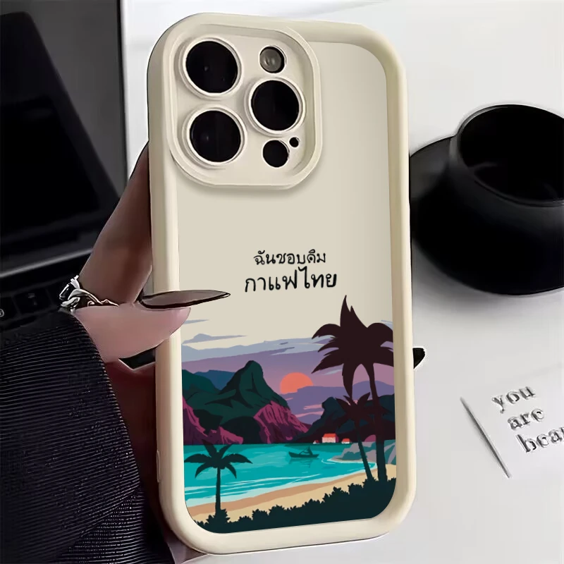 Anti-slip and anti-fall case For 11 12 13 14 15ProMax XSmax XR X 8 14 15Plus Beautiful Arabian landscape painting phone case