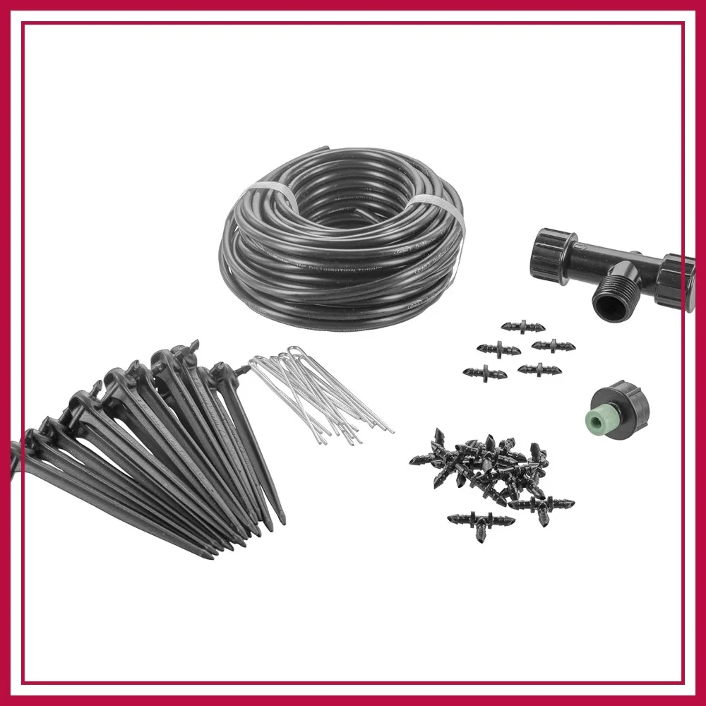 

Complete Drip Irrigation System for 10 Plants, Water-Saving Garden Kit with Push-Connect Fittings for Vegetables & Boxes