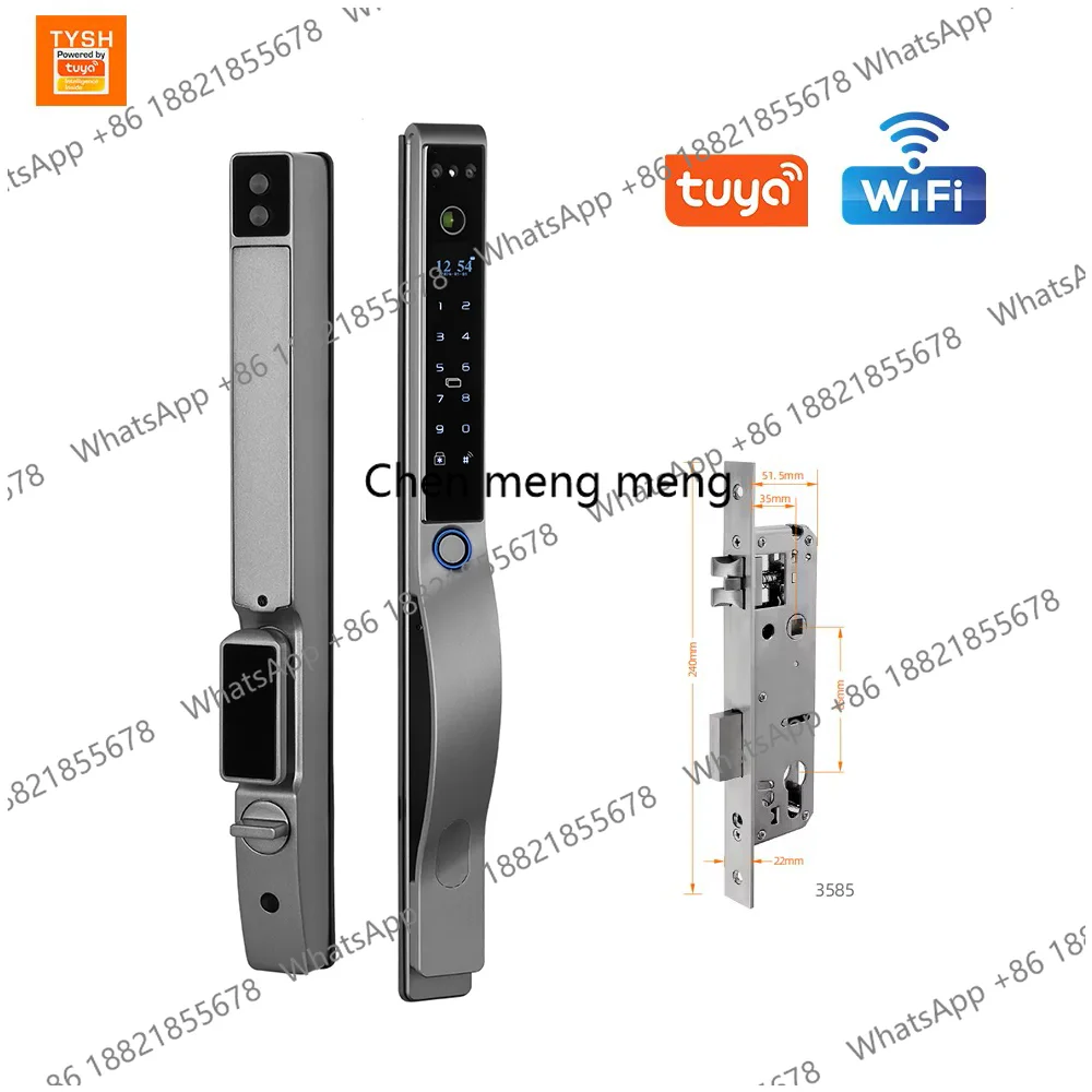 

Waterproof 3D Face Recognition Aluminum Sliding Door Lock Electric Fingerprint Password Tuya Wifi Smart Lock