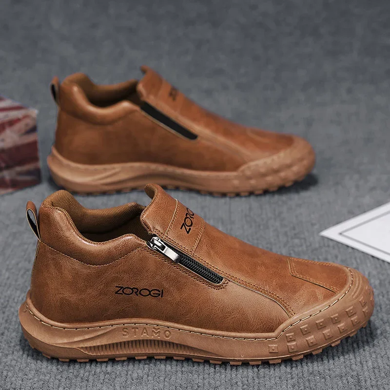 New 2026 Men's Zipper Chelsea Sneaker Sneakers Breathable Boots Skating Shoes Anti Slip Comfortable Durable Casual Sneakers