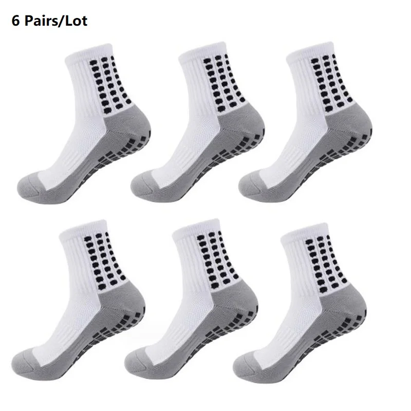 Chaussettes de sport anti-aldes pour hommes et femmes, chaussettes de football, chaussettes de basket-ball, chaussettes de tennis, chaussettes d'équitation de cyclisme, chaussettes de yoga, 6 paires par lot