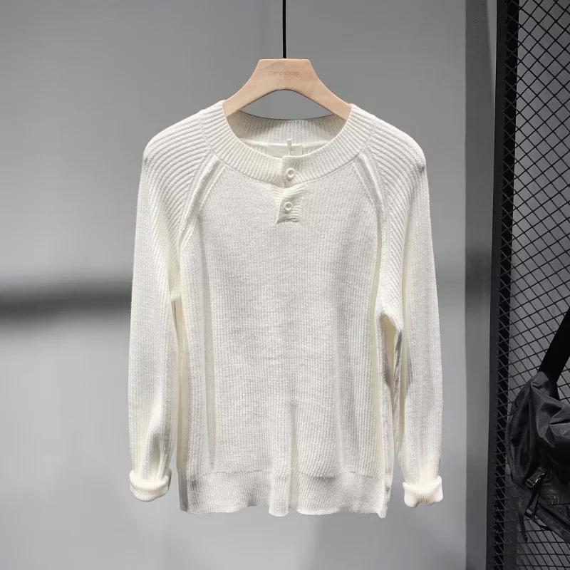 

Men's Winter Business Commute Casual Crew Neck Sweater Mature Style Lazy Stylish Inner Base Layer Warm Knitted Top