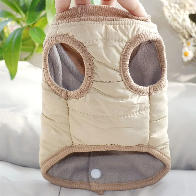 Pet Puppy Clothes Beige Bear Dog Vest Teddy Winter Warm Clothes Small Dogs Pomeranian Thickened Down Jacket XS-XL