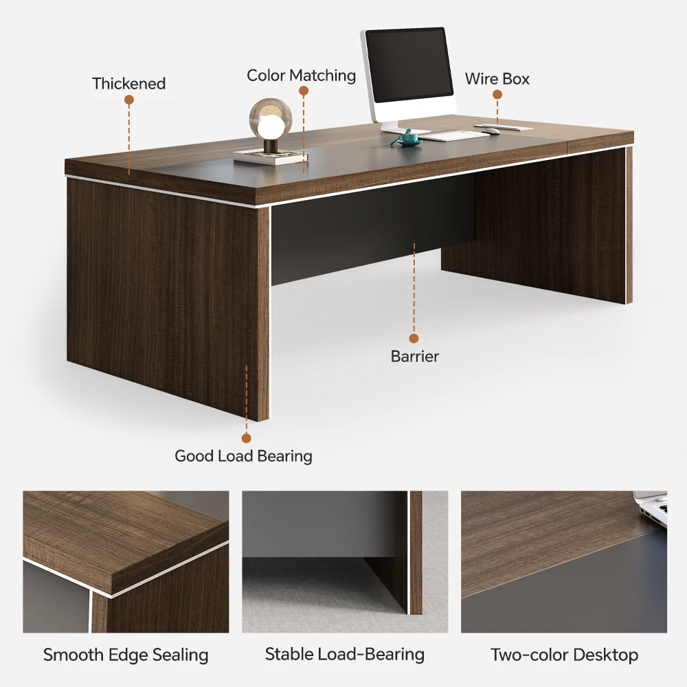 Custom Modern Luxury Large Wooden Office Furniture Boss Desk Office Desk And Chair Executive Office Table