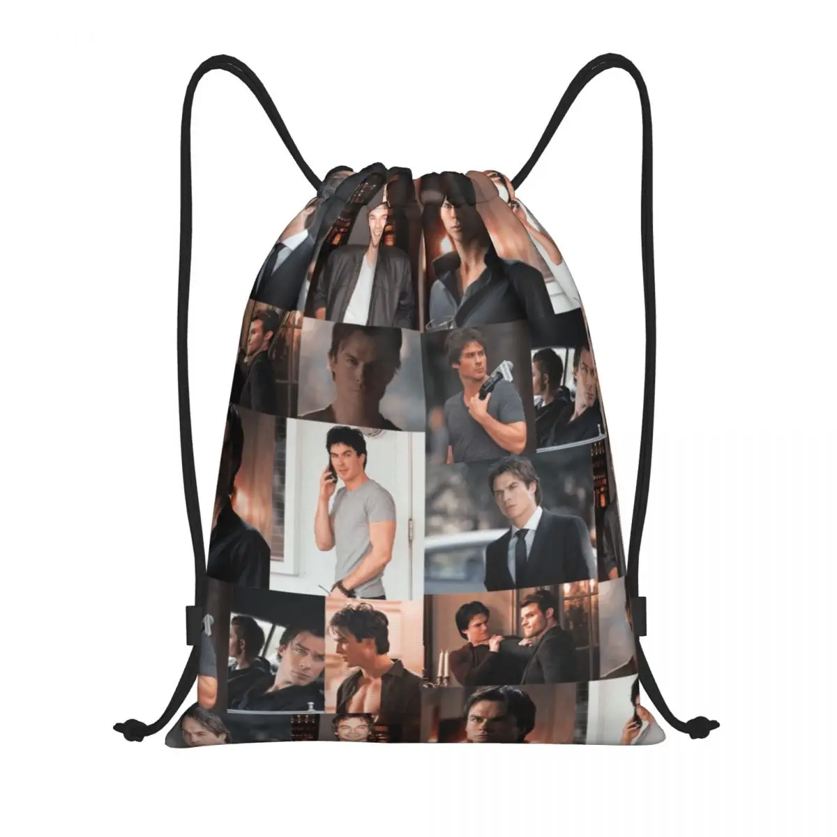 

Damon Salvatore The Vampire Diaries TV Show Drawstring Bags for Training Yoga Backpacks Men Stefan Salvatore Sports Gym Sackpack