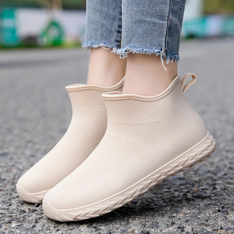 2023 Summer New Fashion Outdoor Women\'s PVC Waterproof Non-slip Rain Boots Short Tube Rain Boots Kitchen Work Rain Boots 36-41