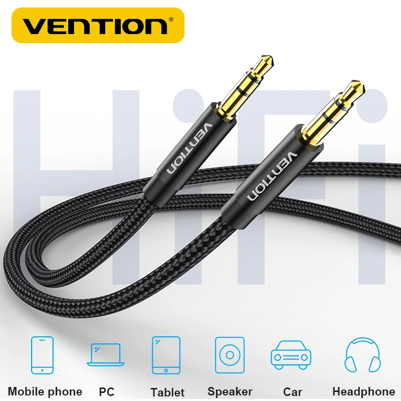 Vention New 3.5mm Jack Audio Male to Male Jack Aux Cable for Car Headphone Speaker Auxiliary Adapter for Samsung Xiaomi Computer