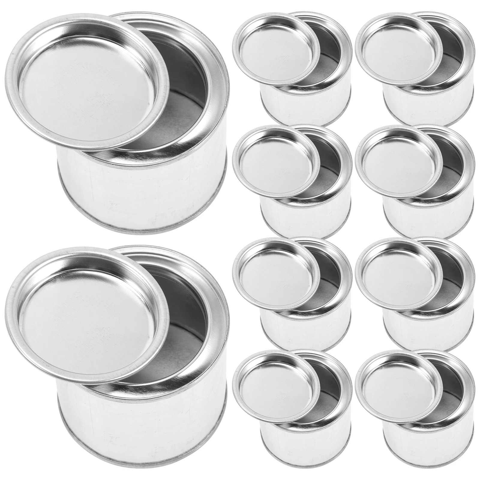 

10pcs 0.1L Metal Paint Cans Reusable Empty Containers Pigment Sealed Round Silver Multipurpose Storage Bucket