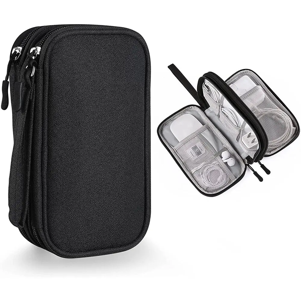 1Pc NEUE Reise Veranstalter Tasche Kabel Lagerung Organisatoren Beutel Tragen Fall Tragbare Wasserdichte Doppel Schichten Lagerung Taschen Kabel – Detail 10