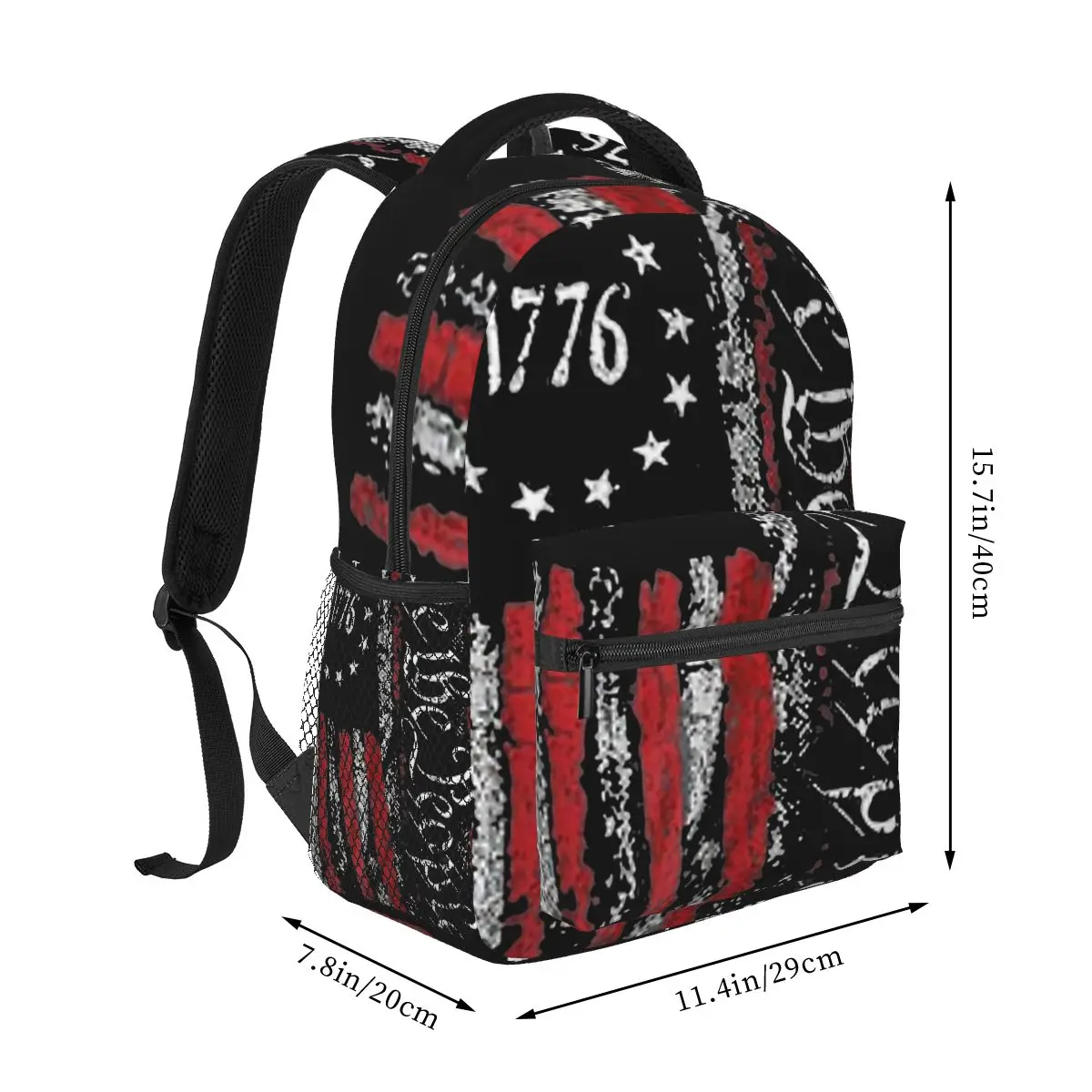 Vintage Old American Flag Patriotic 1776 We The People USA Backpacks Boys Girls Bookbag School Bags Travel Rucksack Shoulder Bag