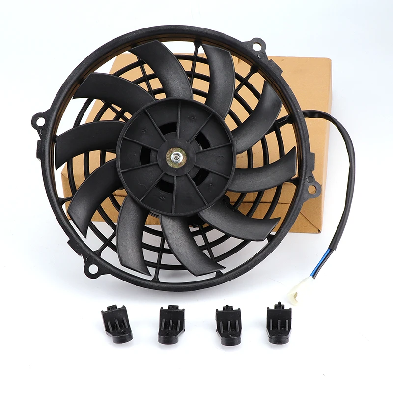 Motorcycle Oil Cooler Water Radiator 12V Cooling Fan For 150cc 200cc 250cc 300cc ATV Quad Go Kart Moped Motocross Accessories