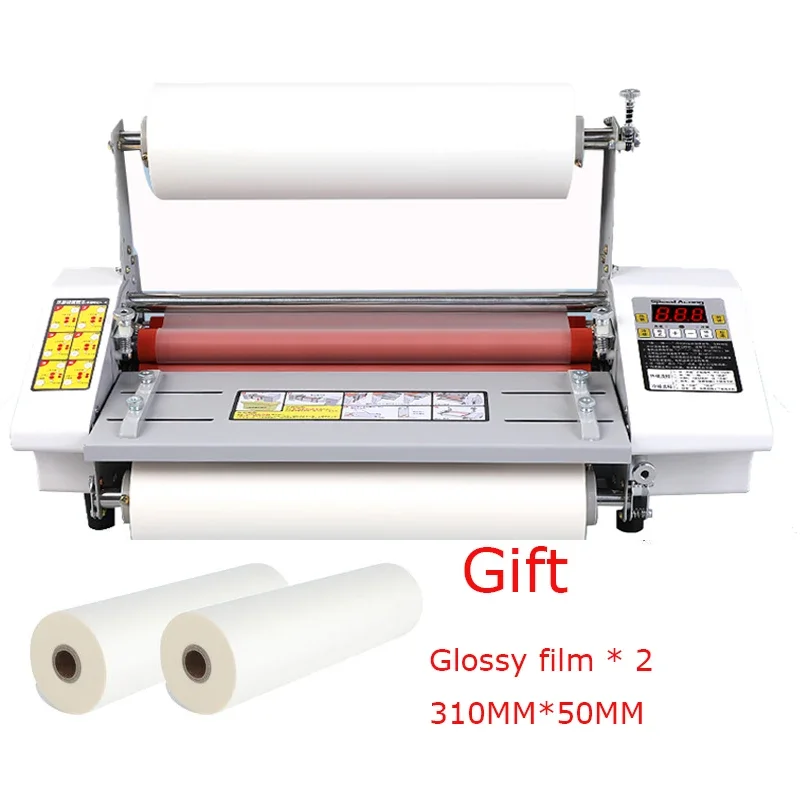 A3 + Papier Lamineermachine GD-093T Koud & Warm Elektrische Lamineermachine Foto Film Laminator met 2 st Glanzende Film