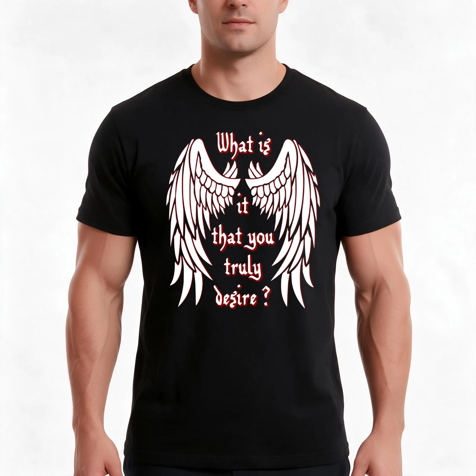 What is it that you truly desire? - white T-Shirt Summer Casual Cotton Tee Oversized Streetwear Tops Vintage Graphic Print