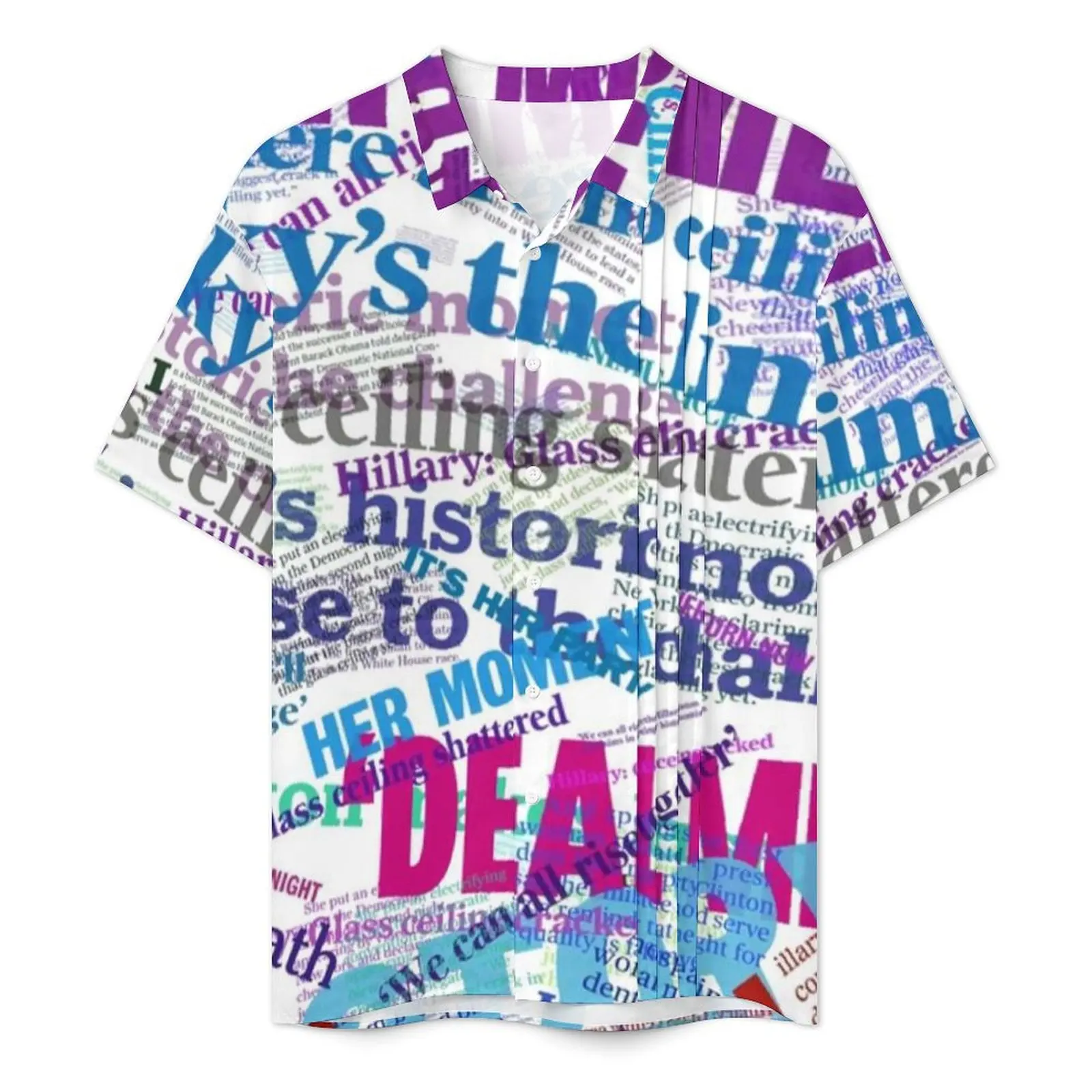 Hawaiian Shirt Vacation Newspaper Blouses Nomination Headline Collage Retro Casual Shirts Men Short Sleeve Harajuku Clothes