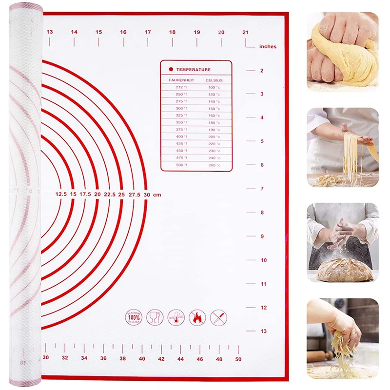 Alfombrilla de silicona para hornear, hoja para hornear, fabricante de masa de Pizza, utensilios de cocina antiadherentes, herramientas de cocina