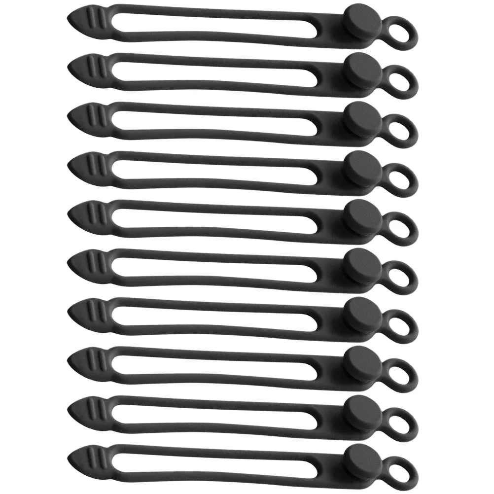 

10pcs Cable Organizer Set Reusable Silicone Cable Ties for Home Office Cord Management Wire Organizer Black Color