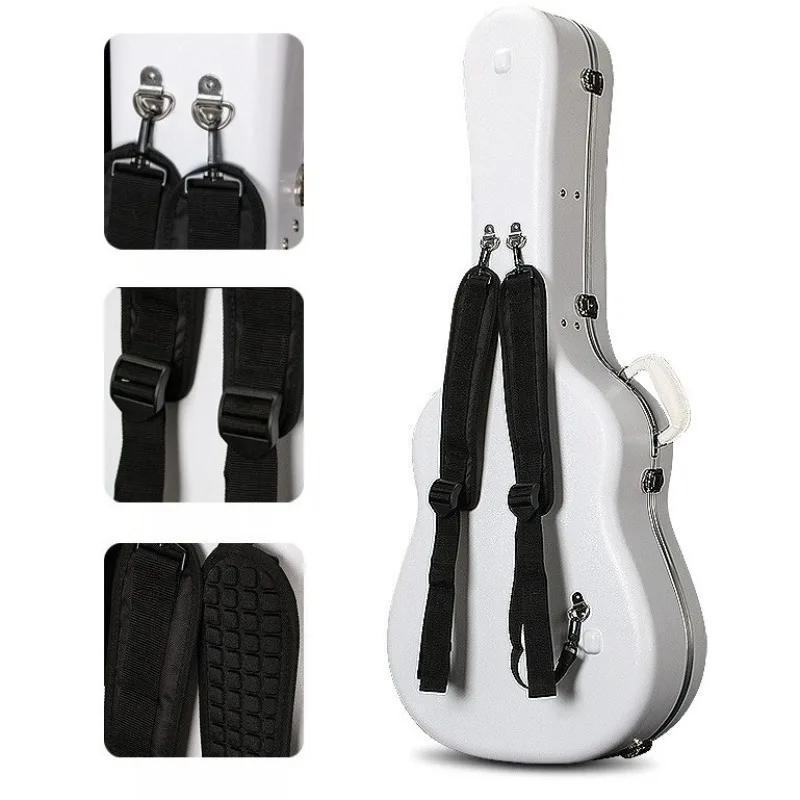41 Inches ABS Waterproof Guitar Case Portable Shoulders Thickened Shockproof Stable Guitar Box Musical Instrument Accessory
