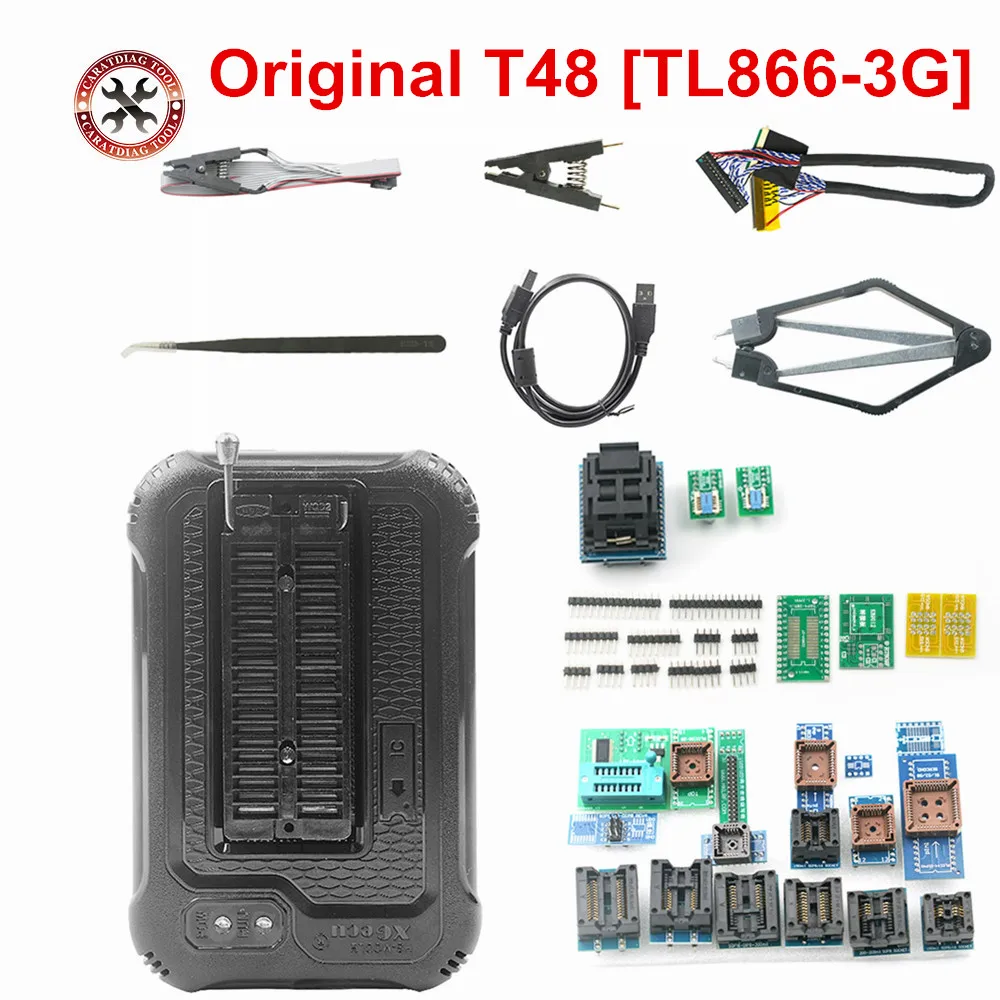 100% Original Newest TL866 3rd Generation T48 Universal Programmer High speed Programmer with Full Adapters +test Clip PIC Bios