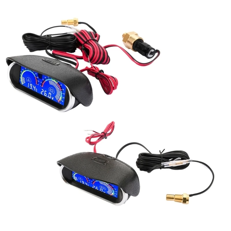 XA6H Automotive Combined Meter Displaying Coolant Temperature And Voltmeter Instrument With Alarm Feature For Cars And Trucks