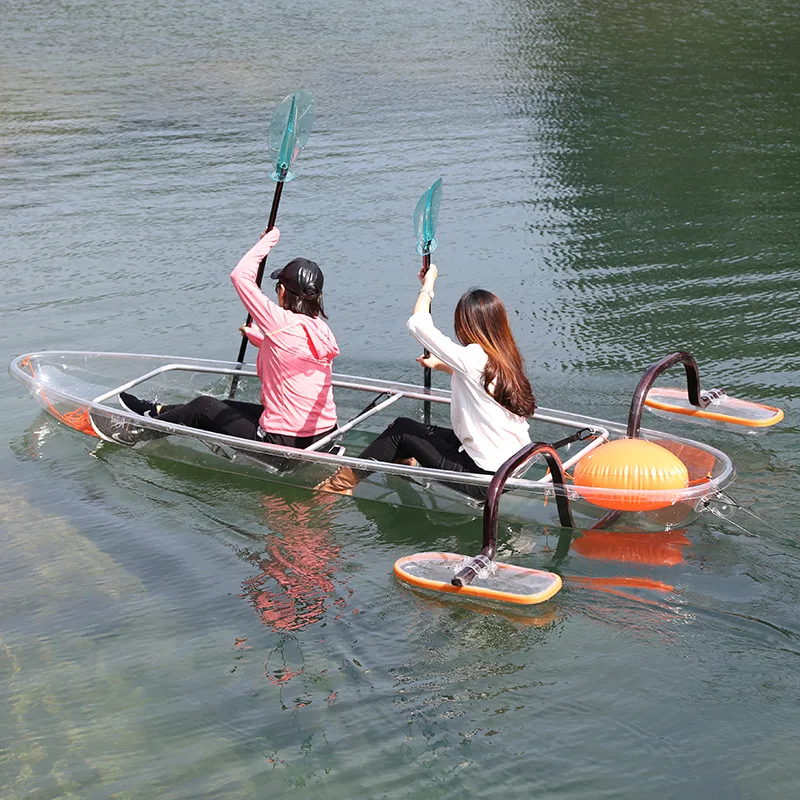 11FT 2-Person PC Kayak, Wholesale Clear Crystal Fishing Canoe